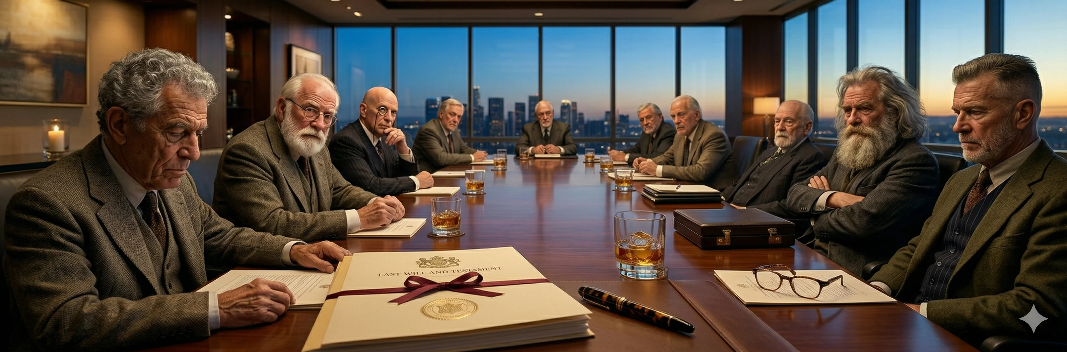 Estate planning boardroom with advisors