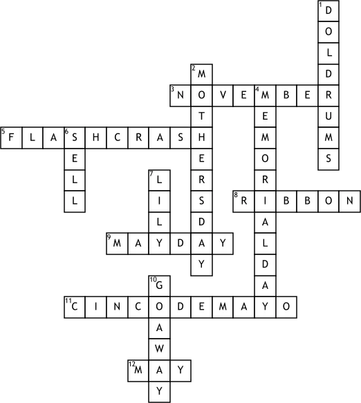 May 2026 Crossword Answer Key